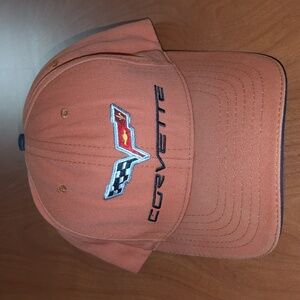Corvette Embroidered Logo (Daytona Sunset Orange) Strapback Hat Cap